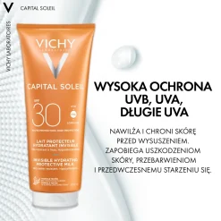 Erfrischende und feuchtigkeitsspendende Sonnenschutzmilch für Körper und Gesicht SPF 30