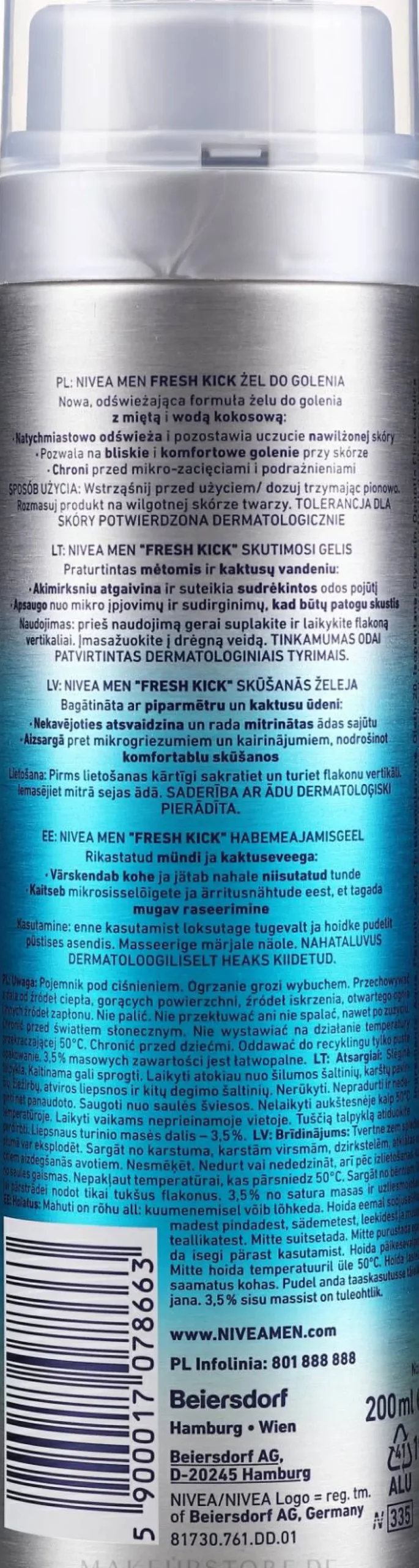 Erfrischendes Rasiergel mit Minze und Kaktuswasser