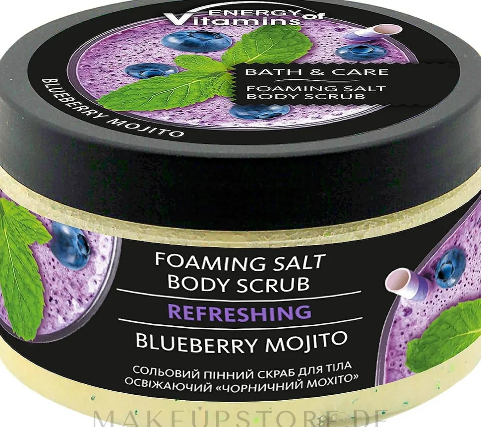 Erfrischendes Salz-Schaum-Körperpeeling Blueberry Mojito