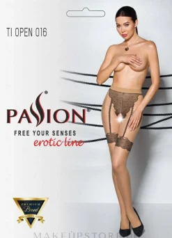 Erotische Strumpfhose mit Ausschnitt Tiopen 016 20 Den beige