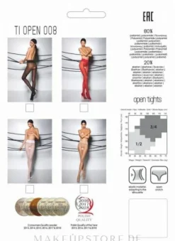 Erotische Strumpfhose mit Ausschnitt Tiopen 008 30 Den bianco