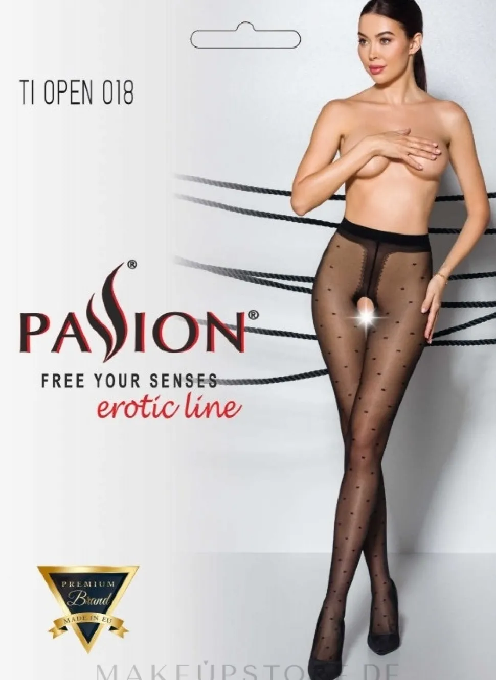 Erotische Strumpfhose mit Ausschnitt Tiopen 018 20 Den black