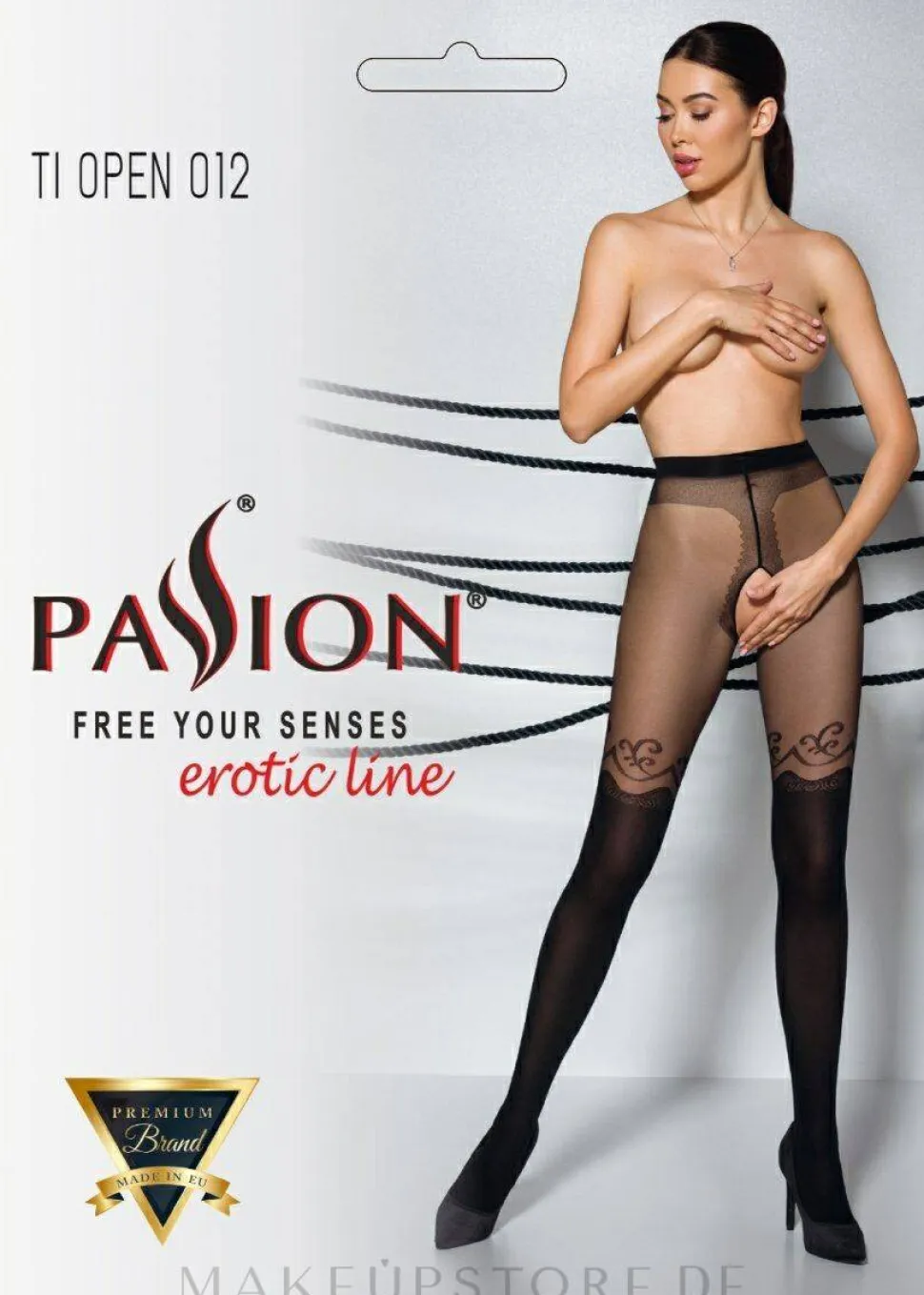 Erotische Strumpfhose mit Ausschnitt Tiopen 012 20/40 Den black