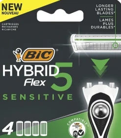 Ersatzklingen für Flex 5 Hybrid Sensitive Rasierer, 4 Stück