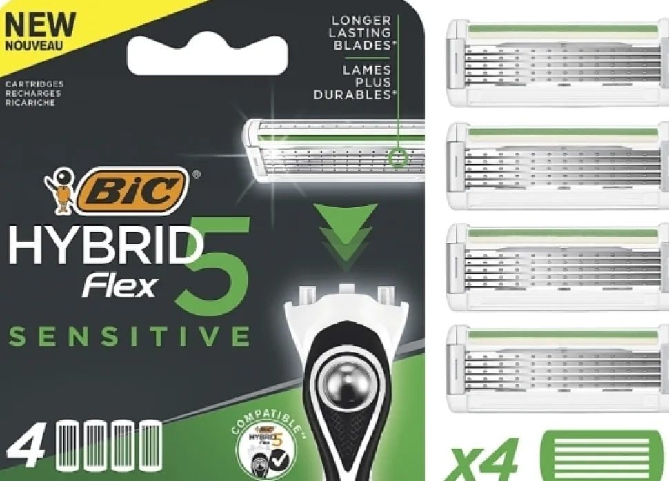 Ersatzklingen für Flex 5 Hybrid Sensitive Rasierer, 4 Stück
