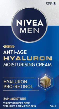 Feuchtigkeitsspendende Anti-Aging Gesichtscreme mit Hyaluronsäure für alle Hauttypen SPF 15