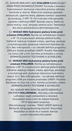Feuchtigkeitsspendende Anti-Aging Gesichtscreme mit Hyaluronsäure für alle Hauttypen SPF 15