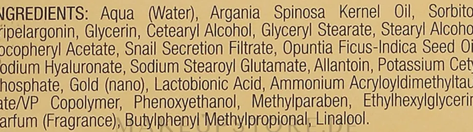 Feuchtigkeitsspendende Augencreme mit Hyaluronsäure, Schneckenschleim-Extrakt und Gold