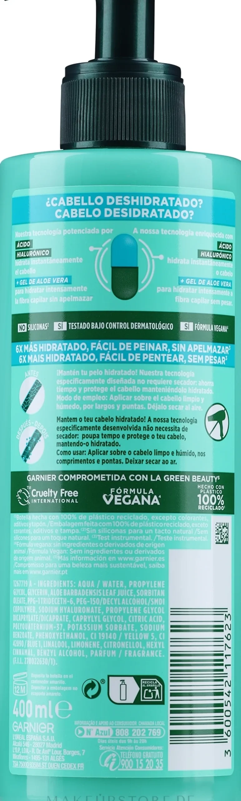 Feuchtigkeitsspendende Haarcreme ohne Ausspülen mit Aloe Vera