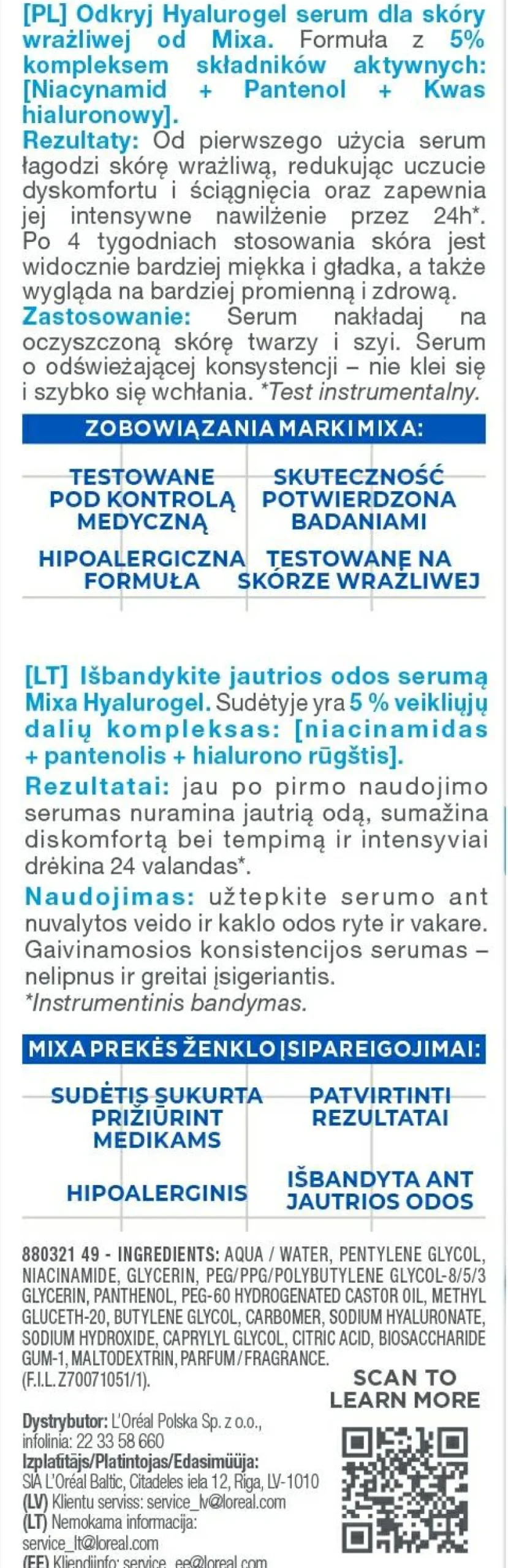 Feuchtigkeitsspendendes Gesichtsserum mit Hyaluronsäure für empfindliche Haut