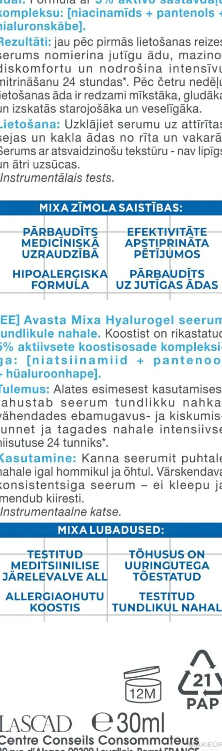 Feuchtigkeitsspendendes Gesichtsserum mit Hyaluronsäure für empfindliche Haut