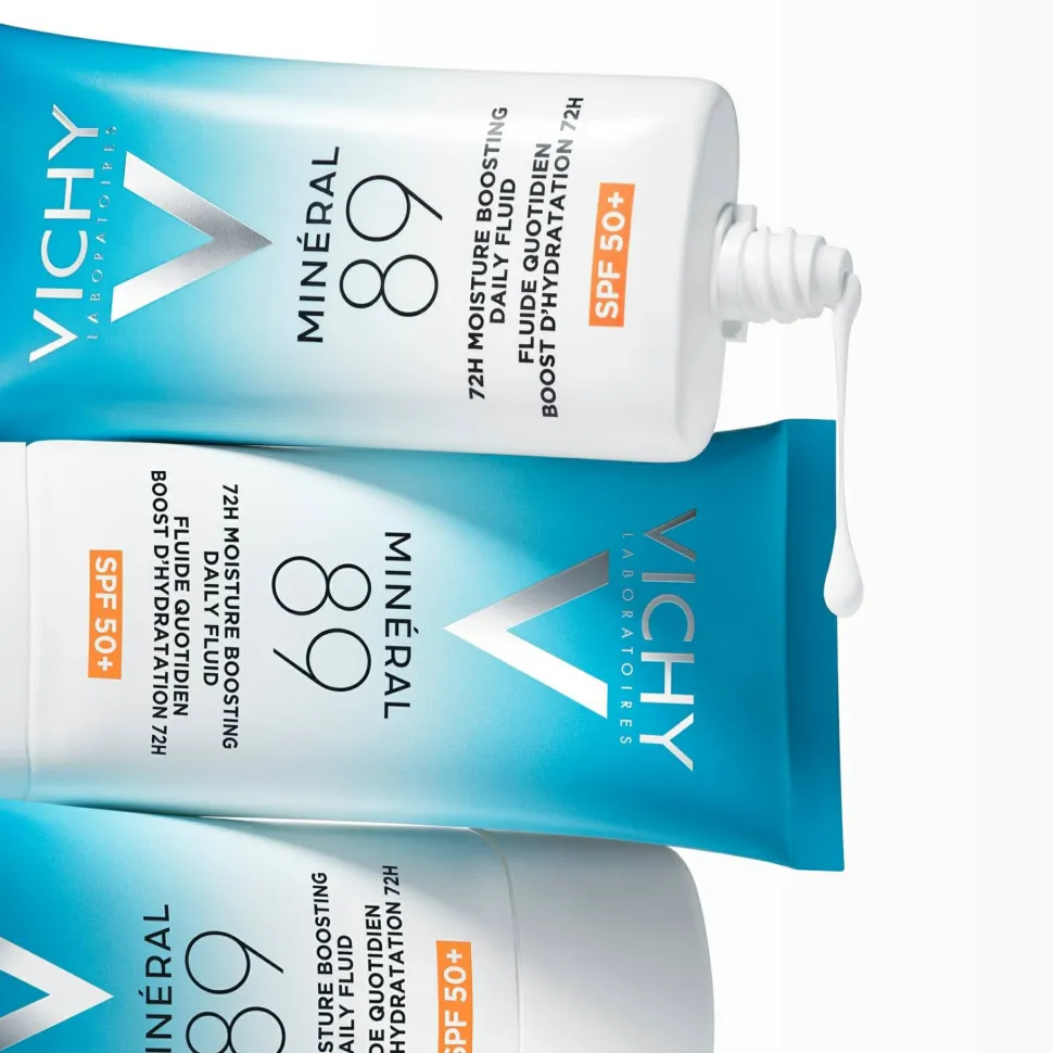 Feuchtigkeitsspendendes Sonnenschutzfluid für die Gesichtshaut SPF 50+