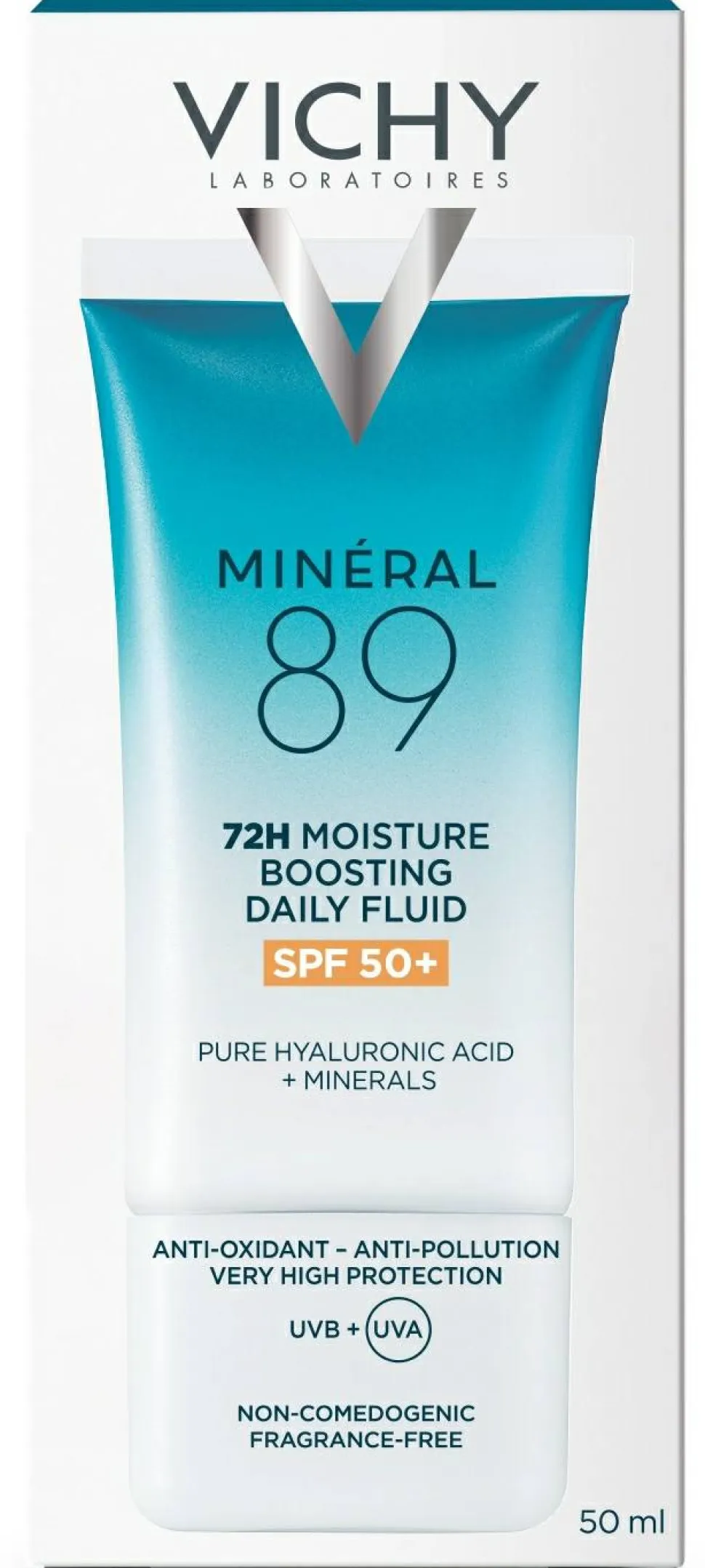 Feuchtigkeitsspendendes Sonnenschutzfluid für die Gesichtshaut SPF 50+