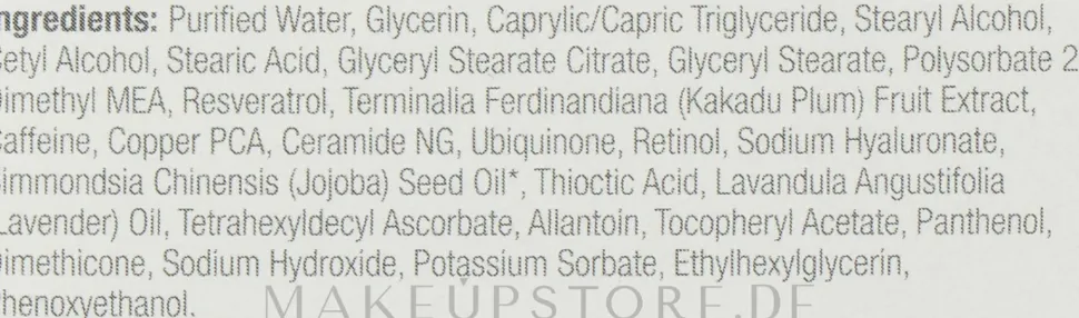Feuchtigkeitsspendendes Ultra-Lifting mit DMAE, Kupferpeptiden, Resveratrol und Kakadu-Pflaume für Hautfestigkeit