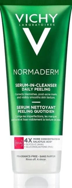 Gel-Reinigungsserum mit Peeling-Effekt für problematische Haut im Gesicht und am Körper