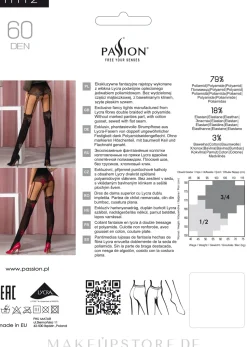Gemusterte Strumpfhose in Strapsstrumpf-Optik TI112 60 Den nero-roso