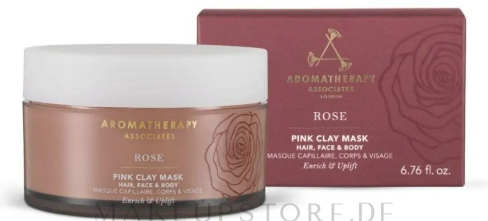 Gesichts-, Körper- und Haarmaske aus rosa Ton