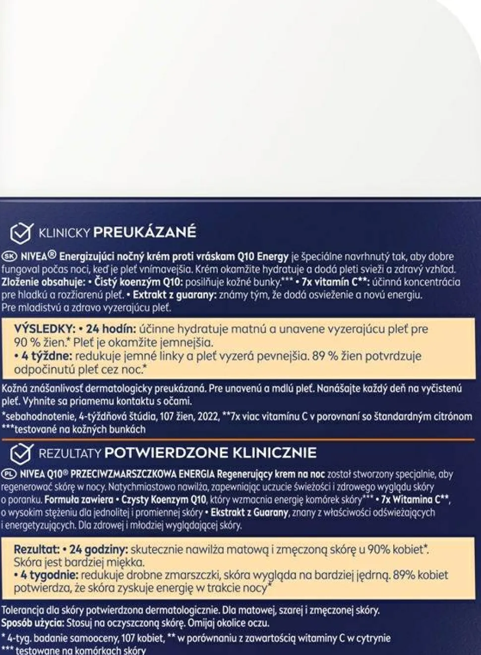Gesichtscreme mit Vitamin C und E für die Nacht
