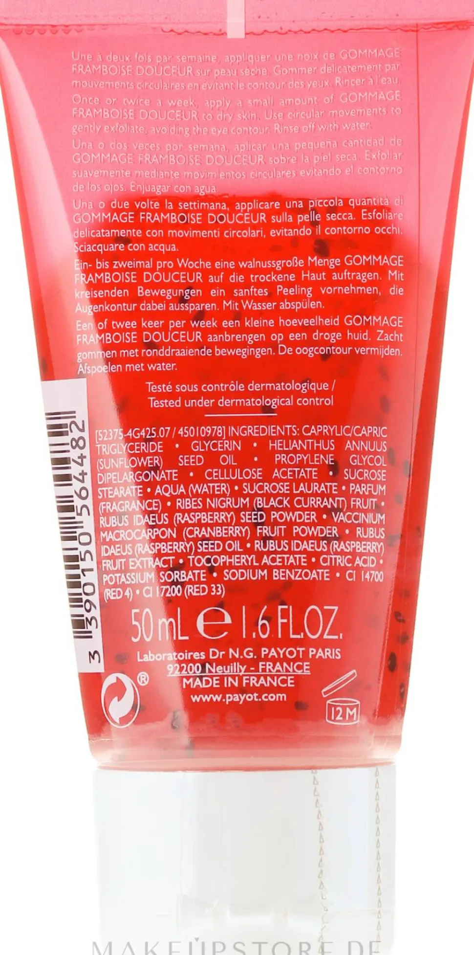 Gesichtsgel-In-Öl-Peeling mit echten Himbeerkernen