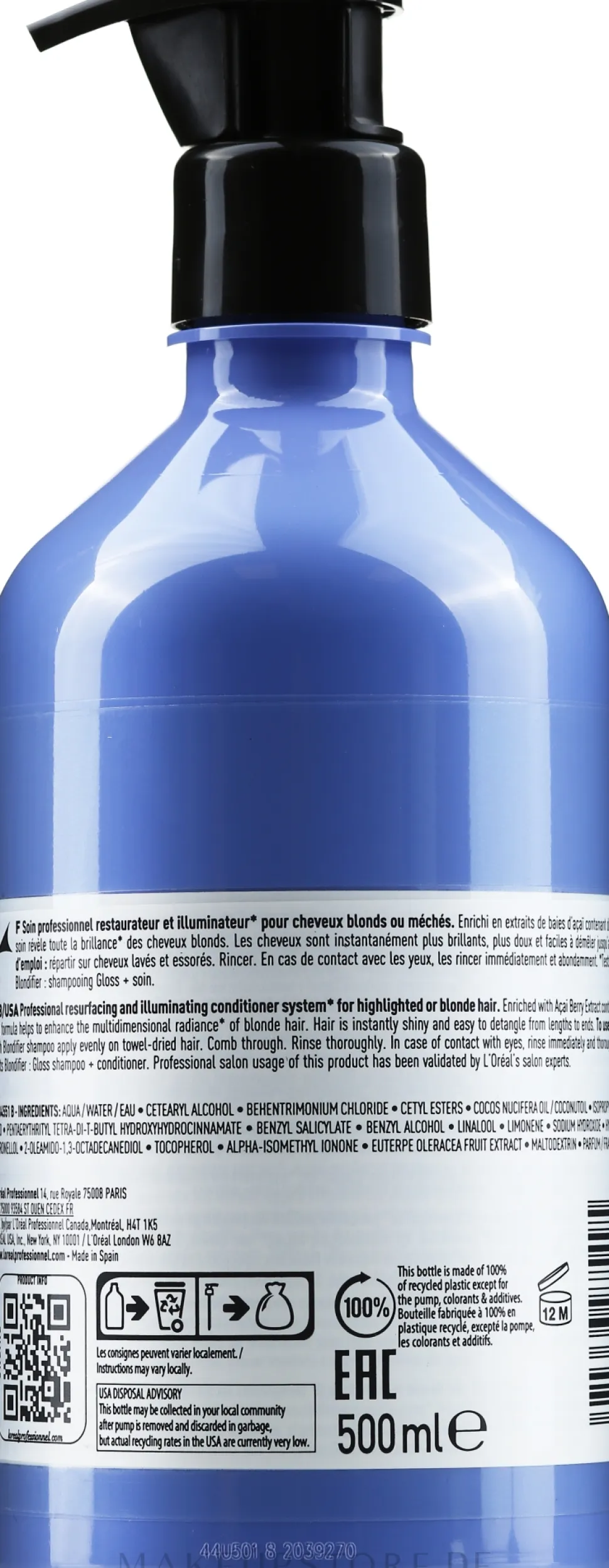 Glanzgebender und regenerierender Conditioner für blondes Haar mit Acaibeeren-Extrakt