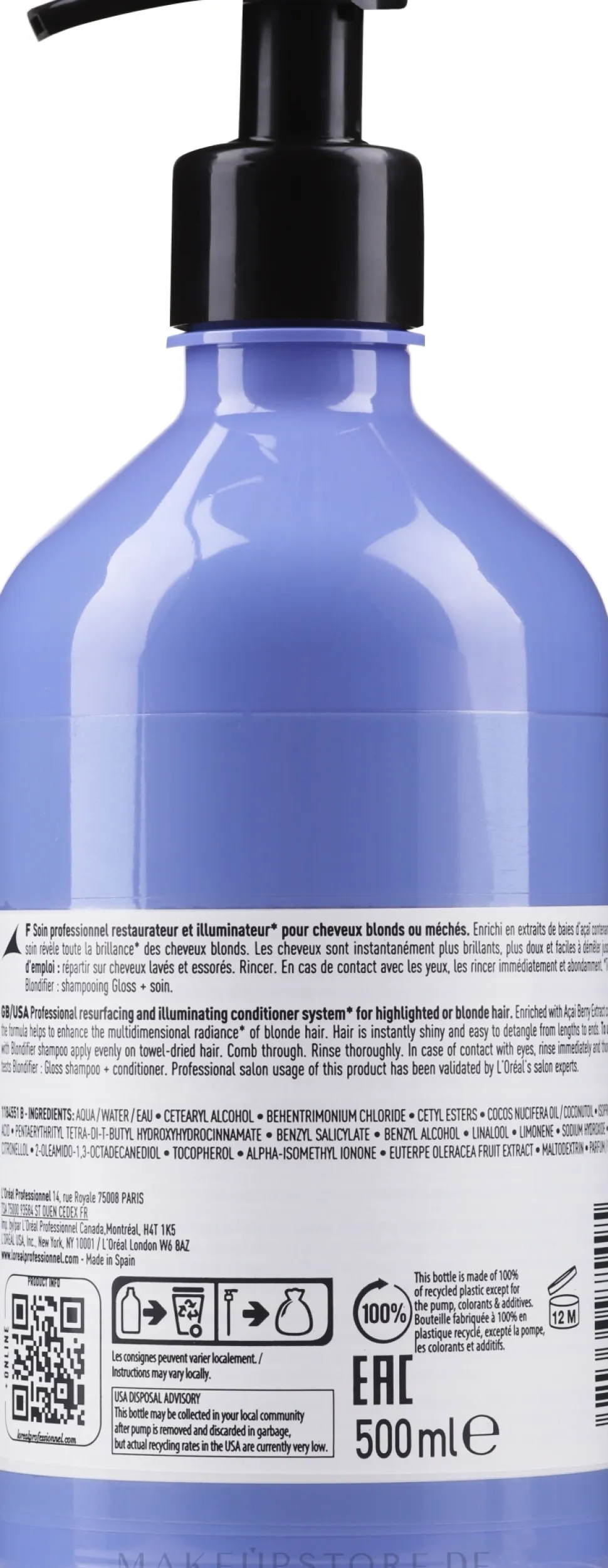 Glanzgebender und regenerierender Conditioner für blondes Haar mit Acaibeeren-Extrakt