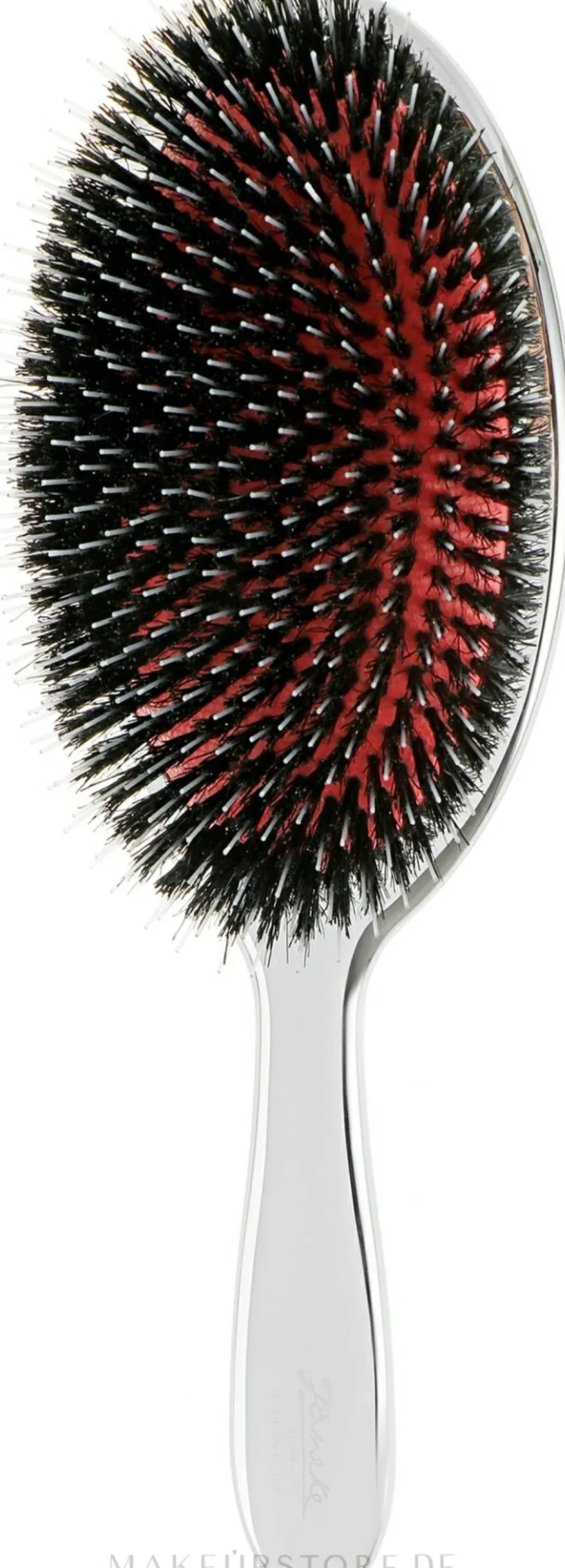 Haarbürste mit Naturborsten mittelgroß 22M, silber