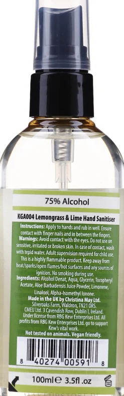 Händedesinfektionsmittel mit Zitronengras und Limette
