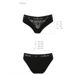 Höschen mit breitem Gummiband und Spitze PANTIES PS001 black