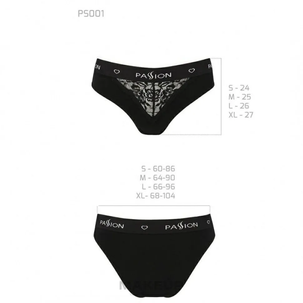 Höschen mit breitem Gummiband und Spitze PANTIES PS001 black
