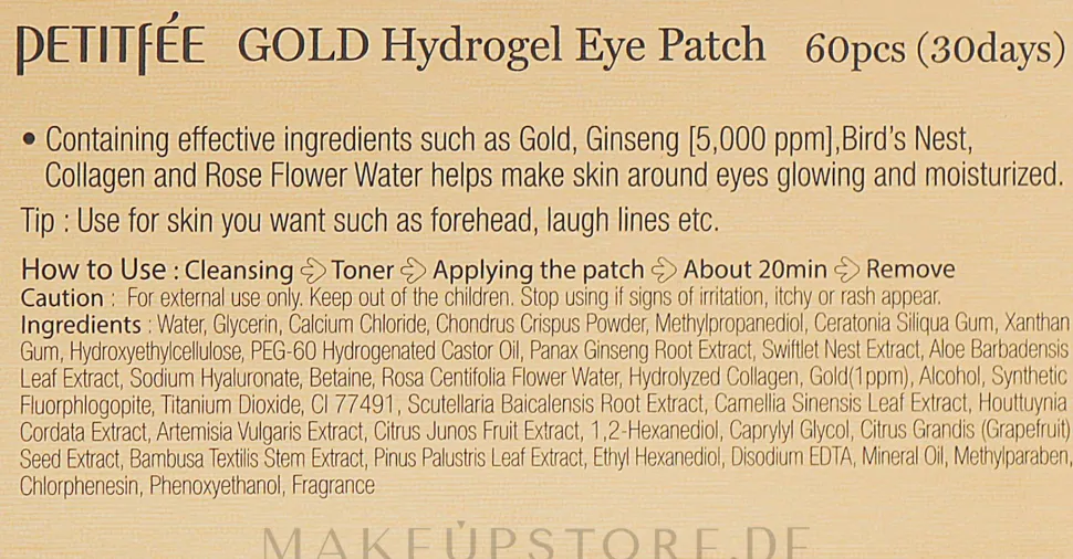 Hydrogel-Augenpatches mit Gold-Komplex