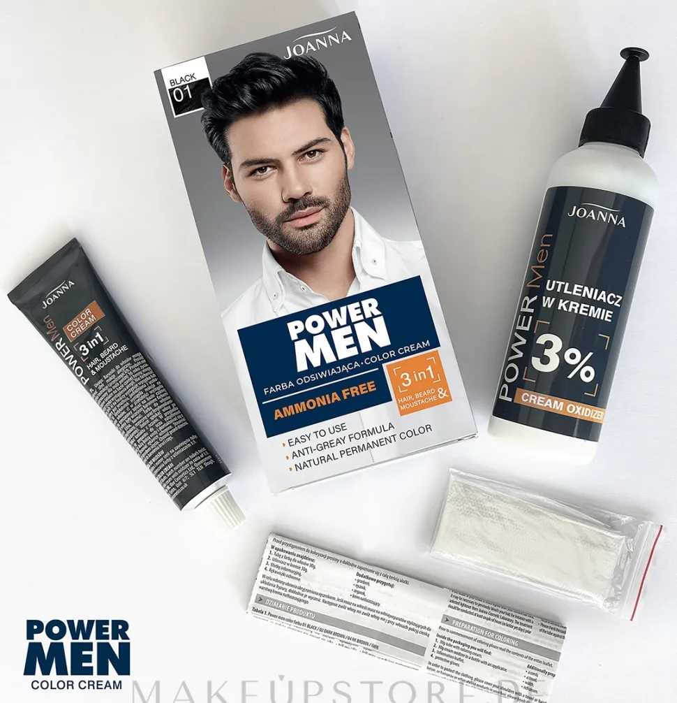 3in1 Farbcreme für Haar, Bart und Schnurrbart