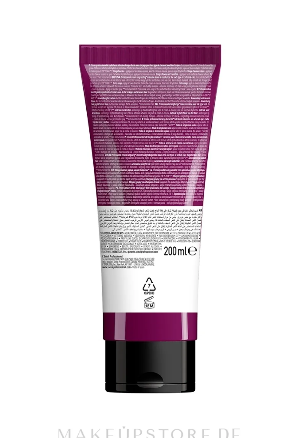 Intensiv feuchtigkeitsspendende Creme für lockiges Haar