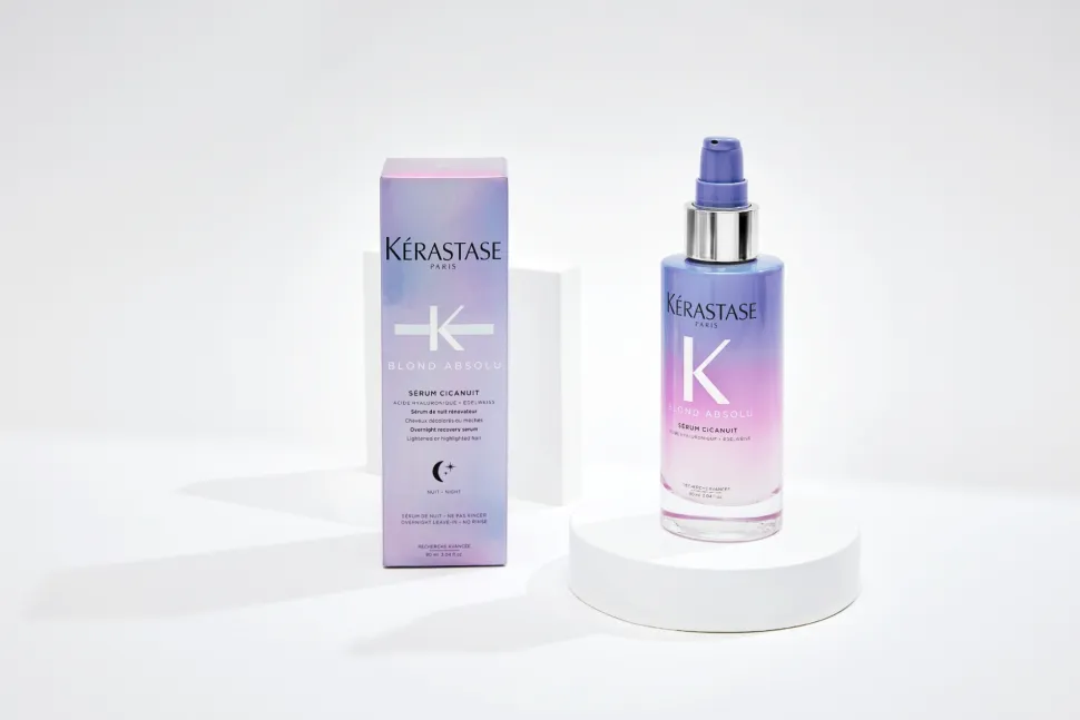 Intensiv regenerierendes Nachtserum für blondes und aufgehelltes Haar mit Hyaluronsäure und Edelweiß