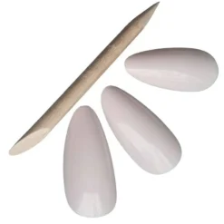 Künstliche Nägel, mandelförmig, rosa und gold, 24 Stück