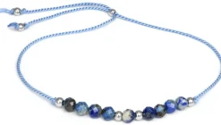 Kordelarmband mit Lapiskügelchen