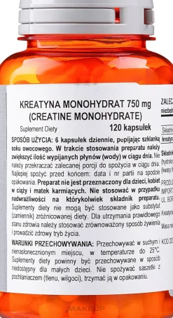 Kreatinmonohydrat, 750 mg, 120 pflanzliche Kapseln
