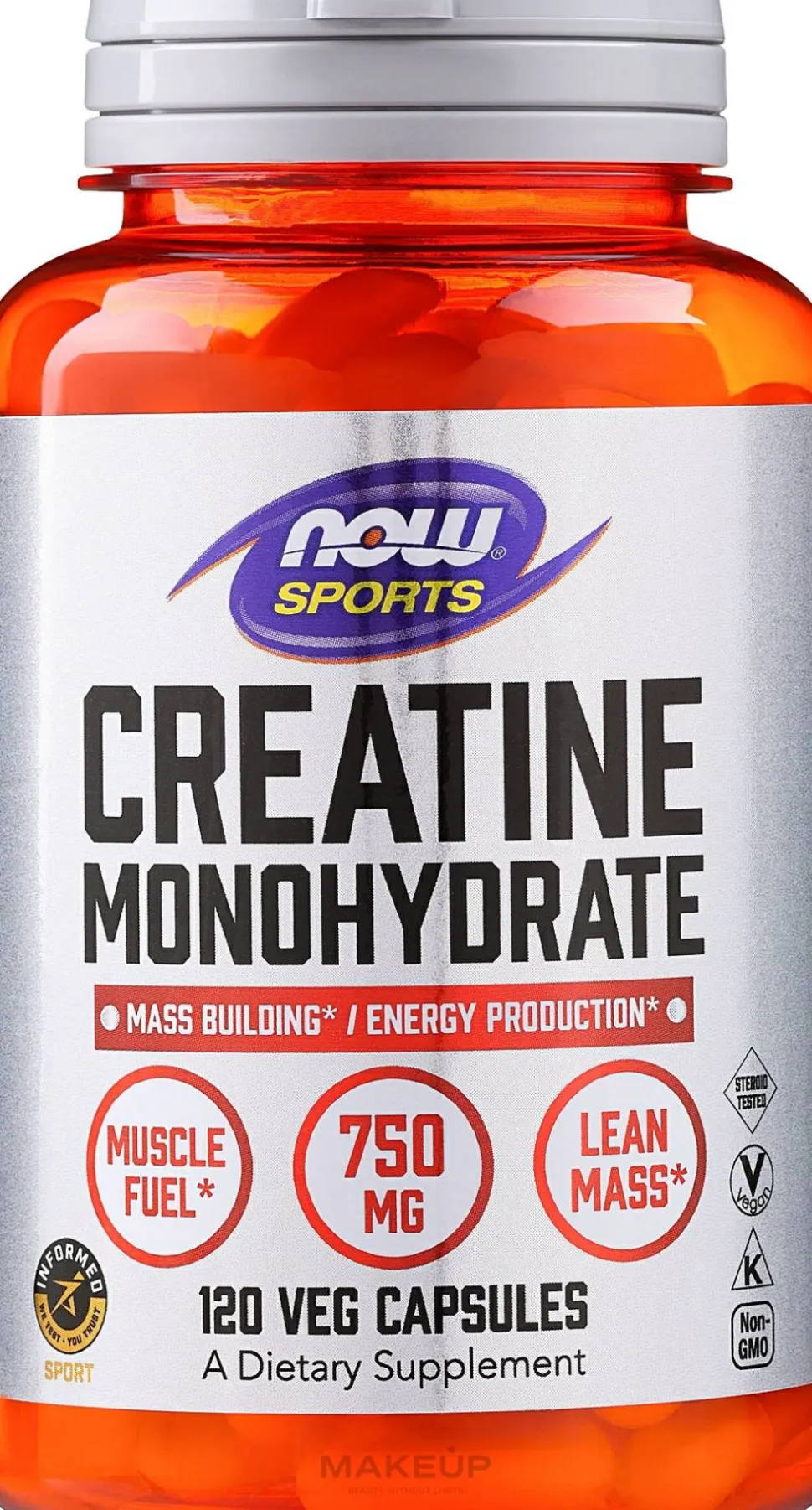 Kreatinmonohydrat, 750 mg, 120 pflanzliche Kapseln