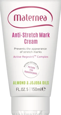 Körpercreme für Schwangere gegen Dehnungsstreifen mit Mandel- und Jojobaöl und Vitamin E, C