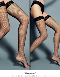 Lange Netzstrümpfe für Damen Ar Rete nero