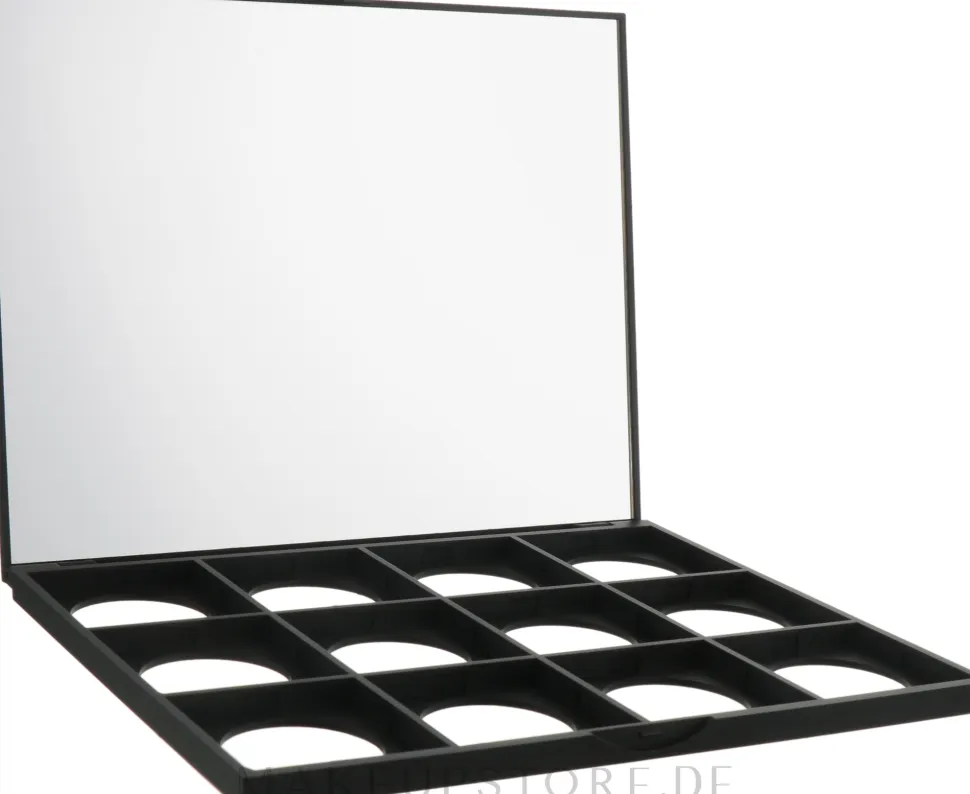 Leere Lidschattenpalette, mattschwarz