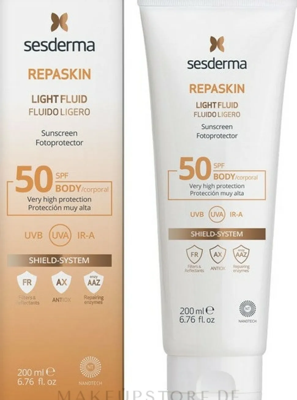 Leichtes Sonnenschutzfluid für den Körper SPF 50