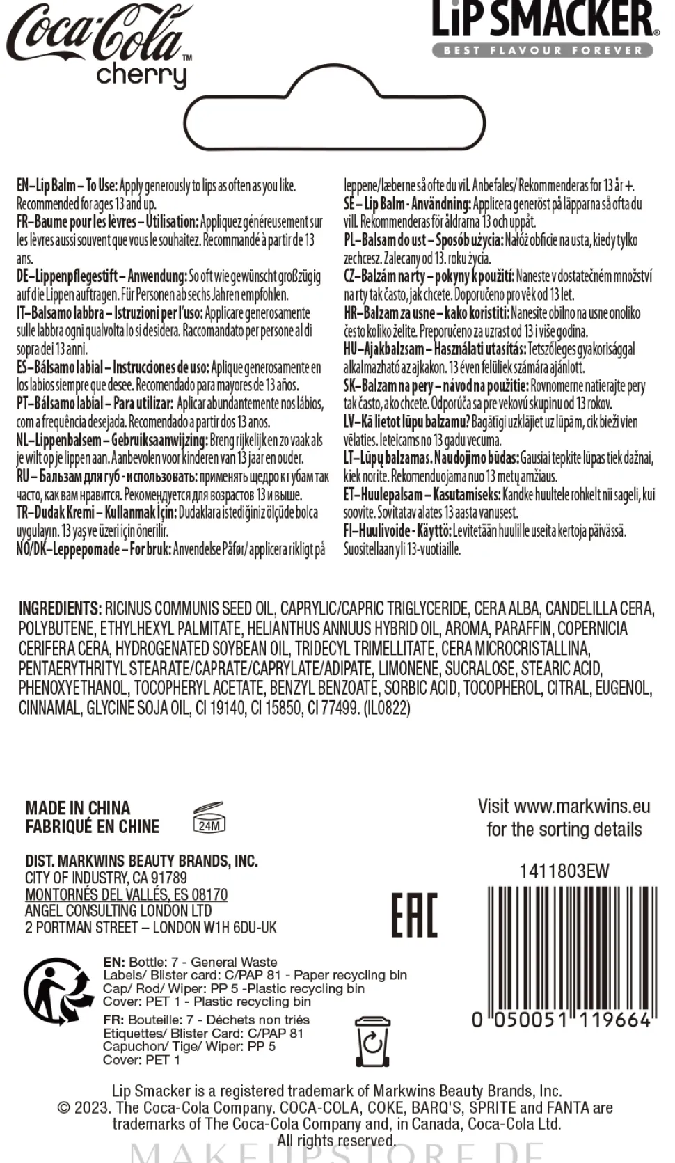Lippenbalsam Coca-Cola Kirsche Flasche