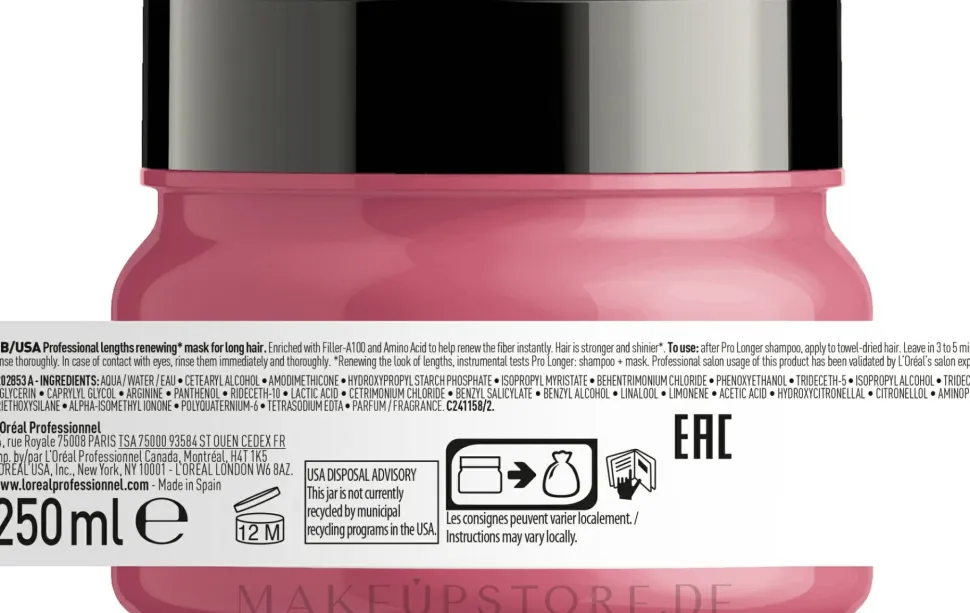 Längenerneuernde Maske für langes Haar mit Anti-Frizz-Effekt