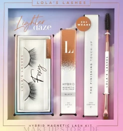 Lola's Lashes Foxy Hybrid Magnetic Eyelash Kit (Eyeliner/3ml + Abschminkstift/2.5ml + falsche magnetische Wimpern/2 St. + Bürste/1 St.)