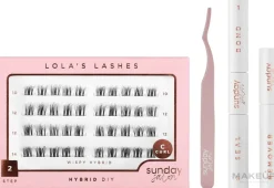 Lola's Lashes Wispy Hybrid Diy Lash Extensions Starter Set (Wimpernkleber/2 x 3,5 ml + Entferner/4 ml + Künstliche Wimpern/40 St. + Pinzette/1 St.)