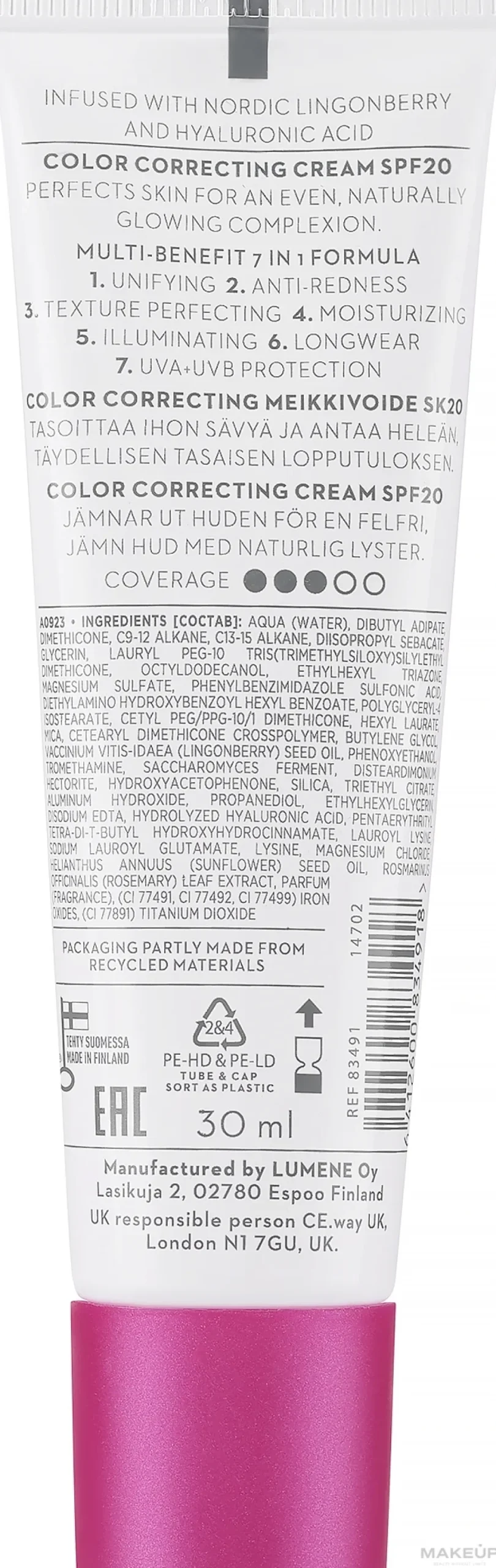 Lumene CC Color Correcting Cream SPF20