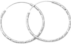 Luxuriöse runde silberne Ohrringe, Durchmesser 1,4 cm