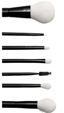 Make-up-Pinselset im schwarzen Etui, 7 Stück
