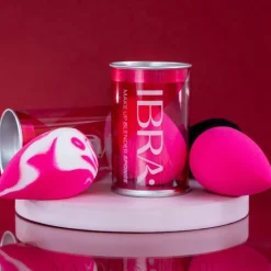 Marmorierter Make-up Schwamm weiß-rosa