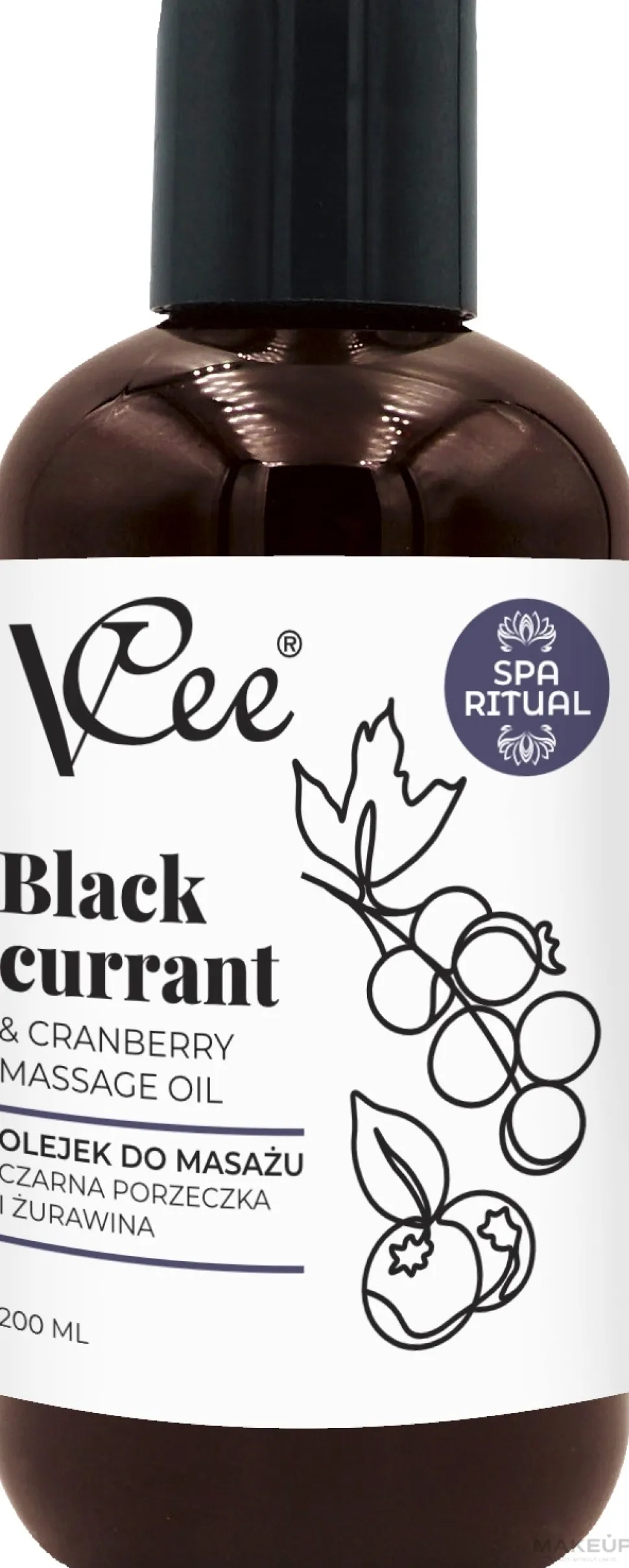 Massageöl mit schwarzen Johannisbeeren und Preiselbeeren